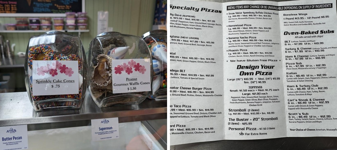 FINISH LINE PIZZA Menu
